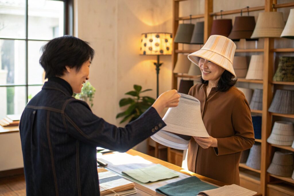 Cozy Hat Showroom Meeting