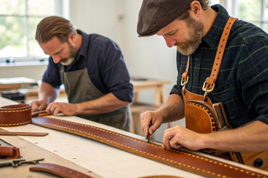 Skilled Leather Artisans at Work - Fumao Custom Belts