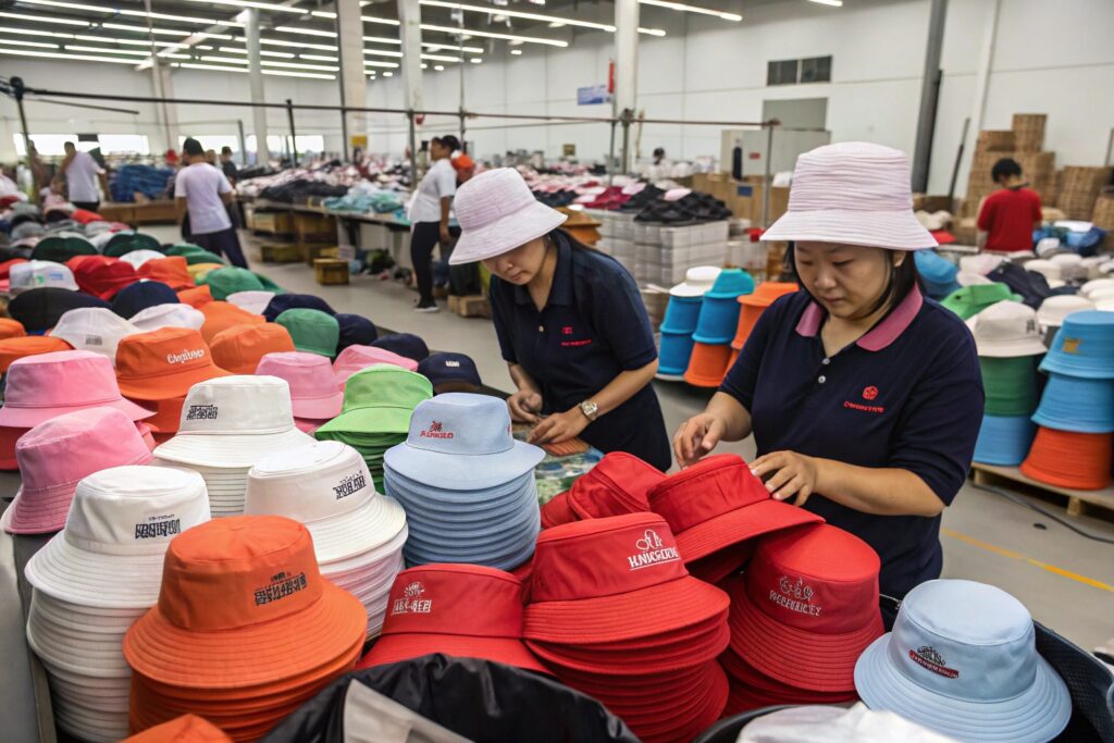 Bucket Hat Quality Inspection – Fumao Clothing Factory