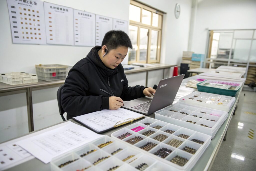 Studio Office Scene in China Factory – Fumao Clothing B2B Hair Accessories