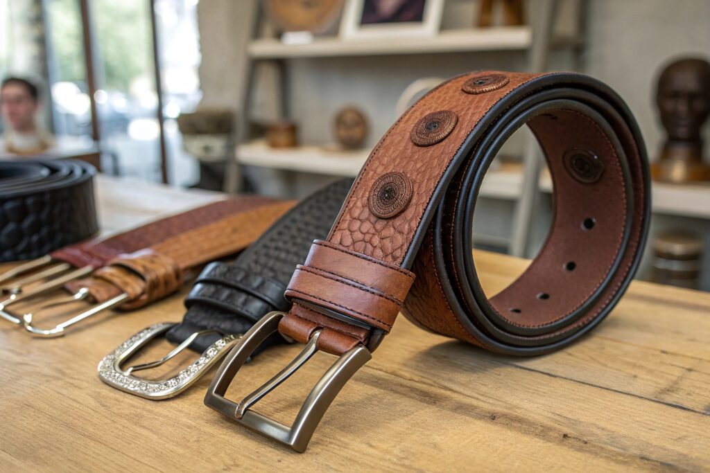 Stylish Showroom Display of Premium Leather Belts - Fumao