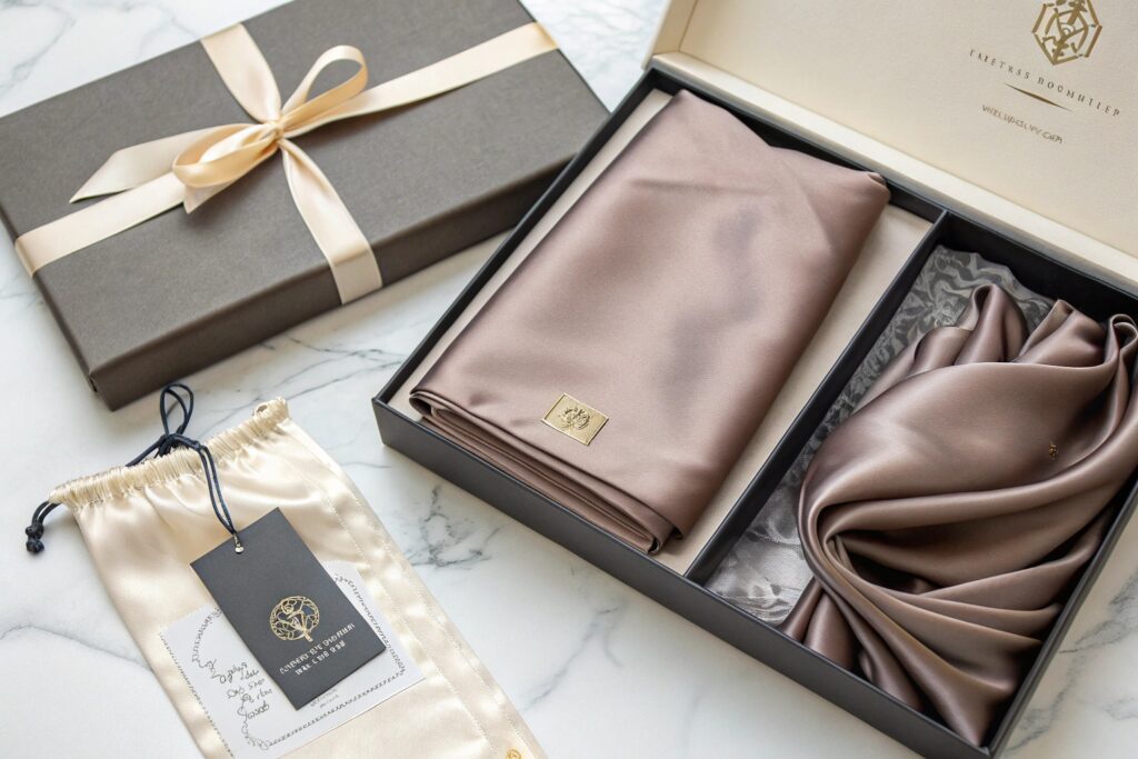 Luxury Silk Scarf Packaging Set with Gift Box and Tag