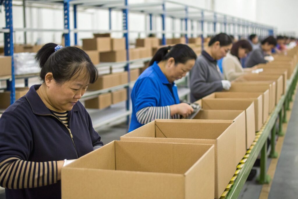 Efficient Warehouse Packing Process at Fumao Clothing Factory