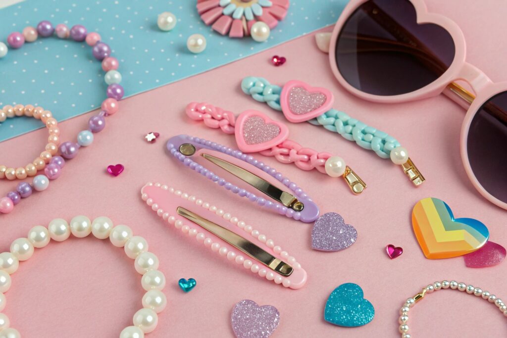 Vibrant Flat Lay of 2024's Most Popular Kids Hair Accessories – Fumao Clothing