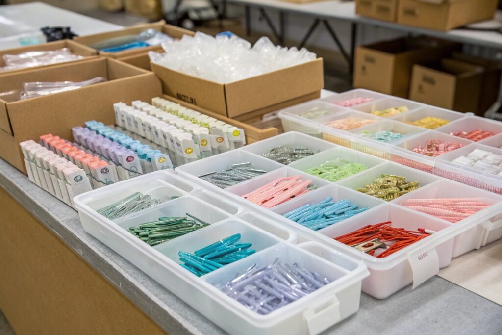 Wholesale Packaging Station – Fumao Hair Clip Orders in Bulk