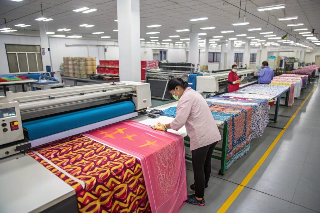 Behind-the-Scenes of Professional Scarf Printing in Chinese Factory