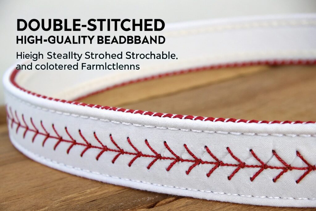 A close-up of a high-quality headband with double stitching