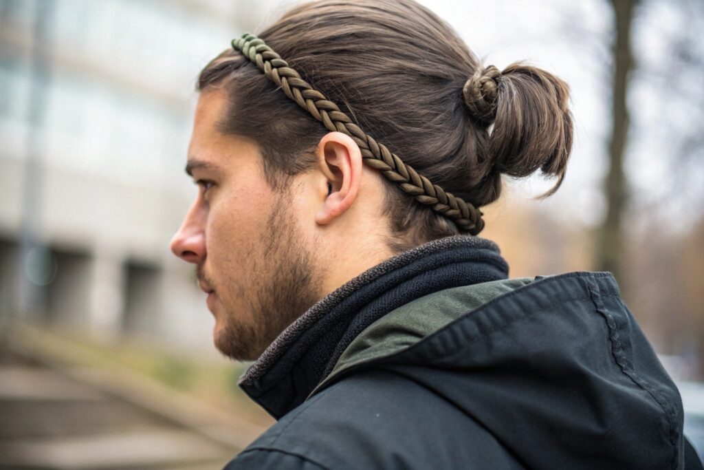 A man with a braided headband