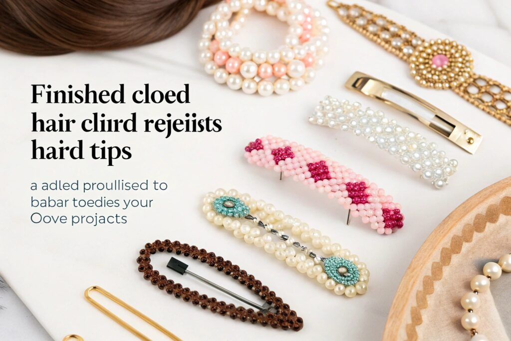 Various colorful hair clips and accessories