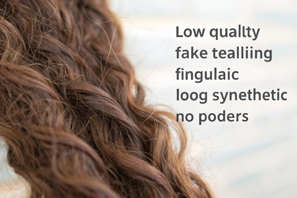 A close-up of brown hair with text overlay