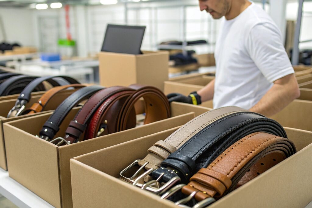 Bulk Packaged Premium Leather Belts by Fumao