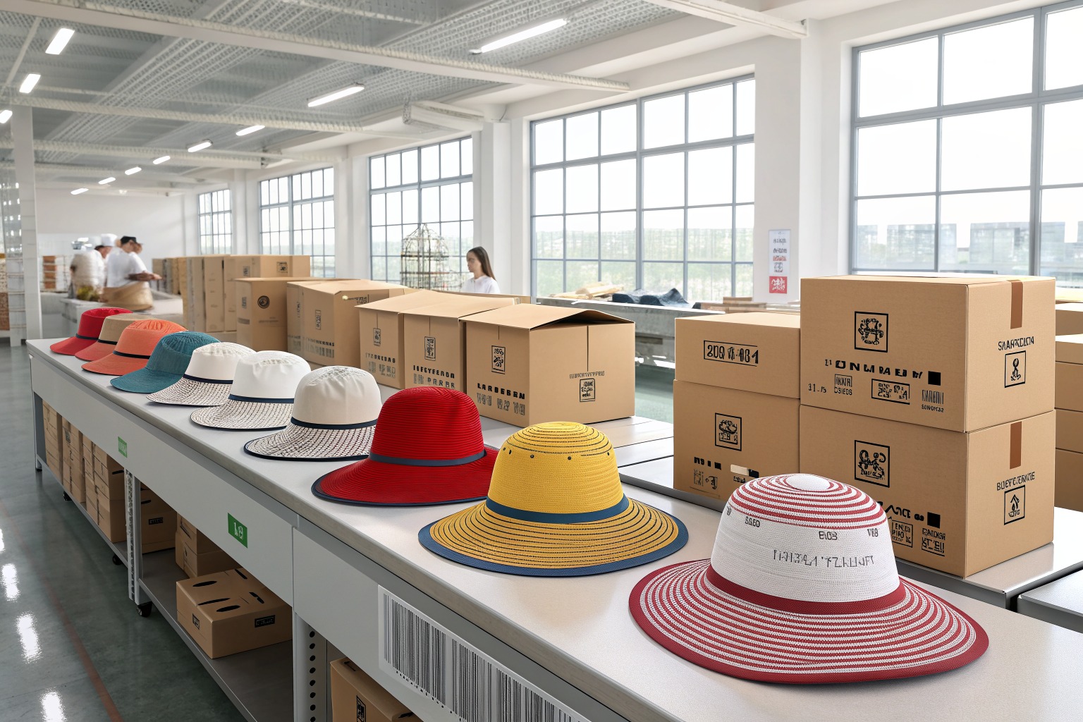 AceAccessory fashion accessories production view for How fast can you produce a sample of a custom printed foldable sun hat?