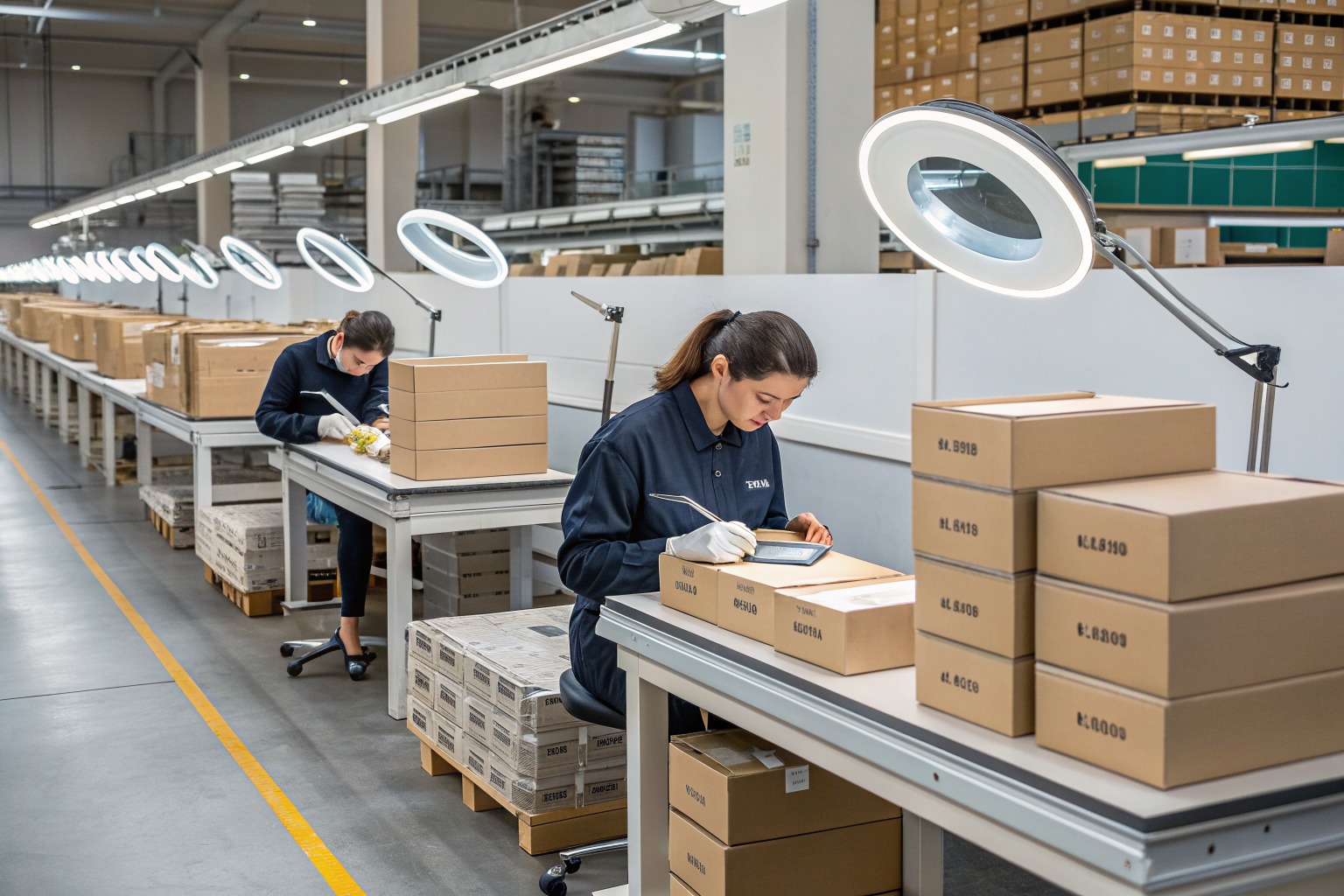 AceAccessory fashion accessories production view for How does your QC team use magnifying lamps to check hair clip teeth for Overseas Buyers?