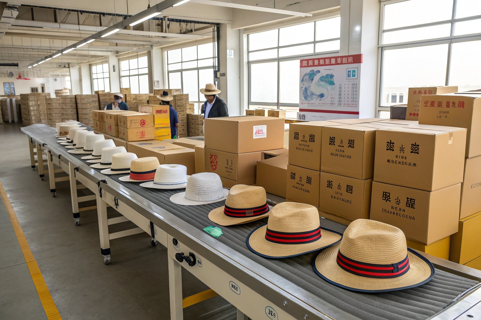 AceAccessory fashion accessories production view for Can you produce both fisherman and panama straw hats in one order for Overseas Buyers?