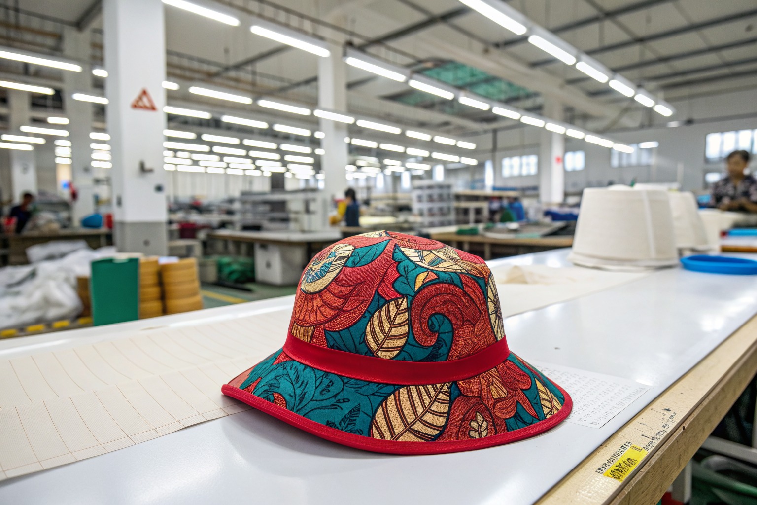 How fast can you produce a sample of a custom printed rain hat with a visor for Overseas Buyers?