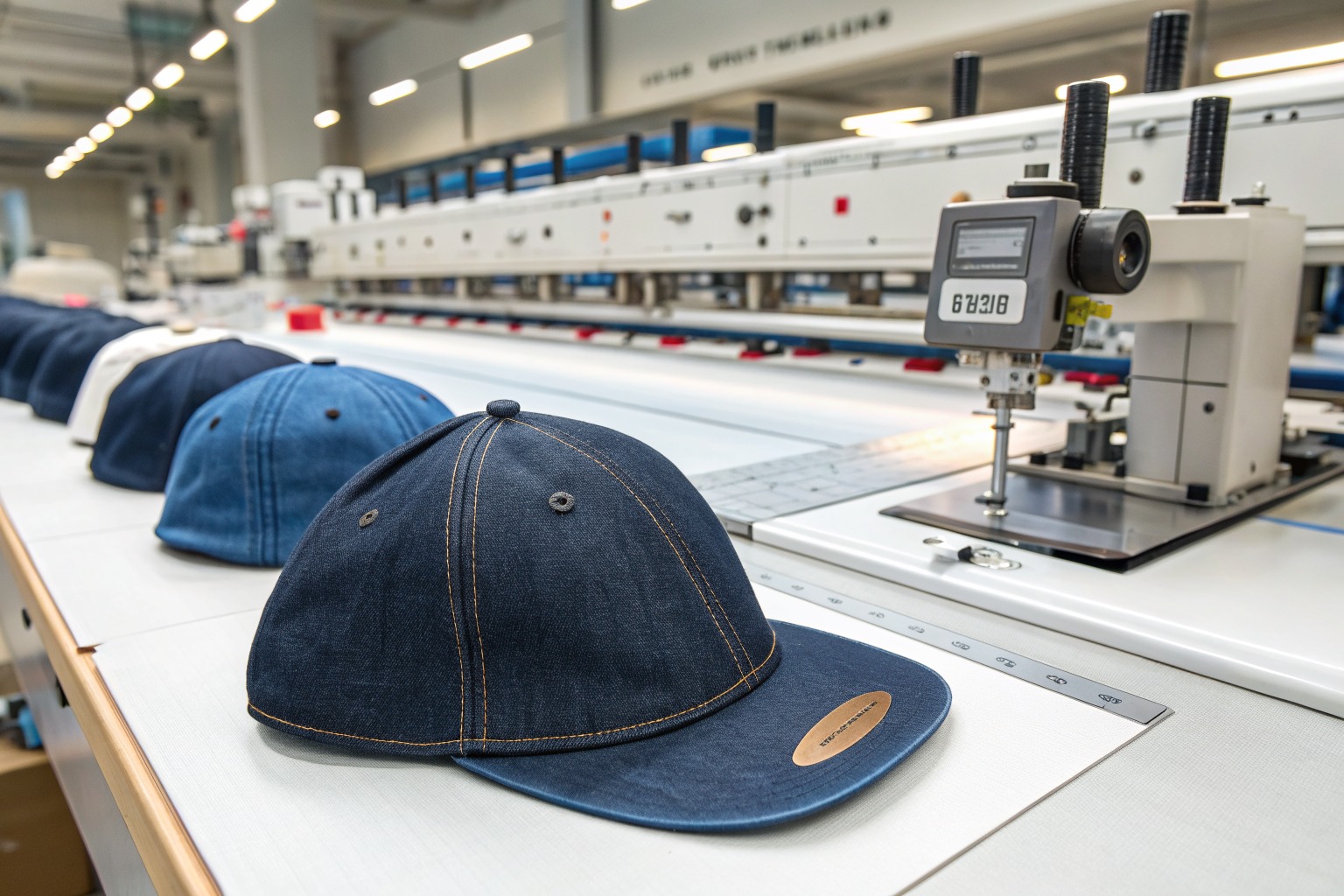 AceAccessory fashion accessories production view for How long does it take to produce custom shaped denim hats for streetwear?