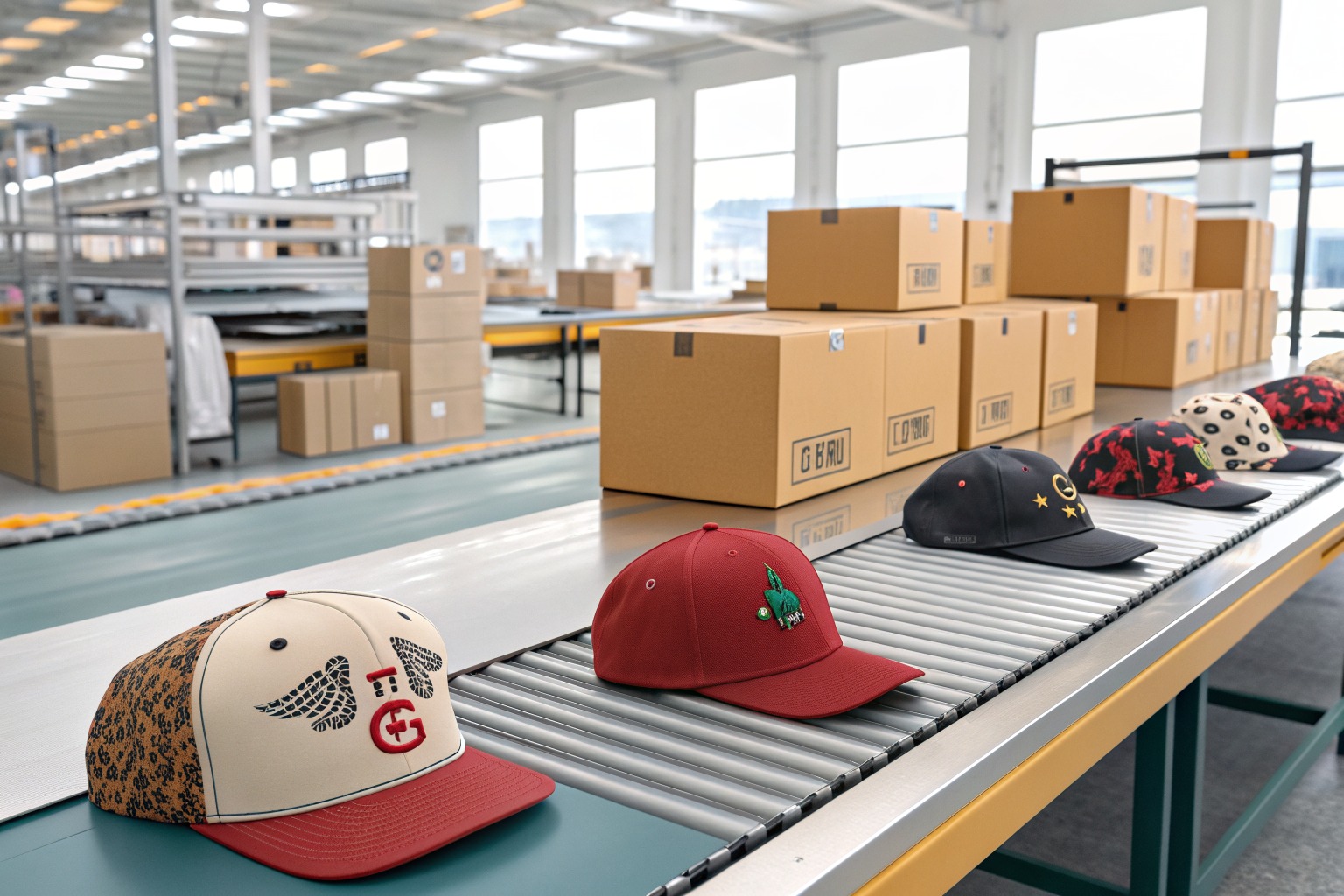 AceAccessory fashion accessories production view for How fast can you produce a sample of a custom printed UV protection hat for Overseas Buyers?