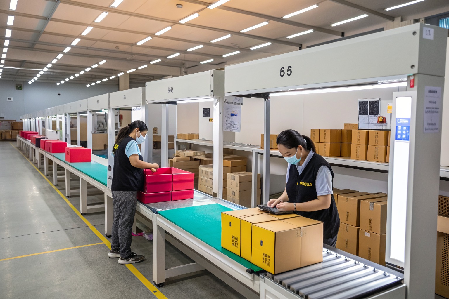AceAccessory belts production view for How does your QC team use light boxes to check color consistency on belts for Overseas Buyers?