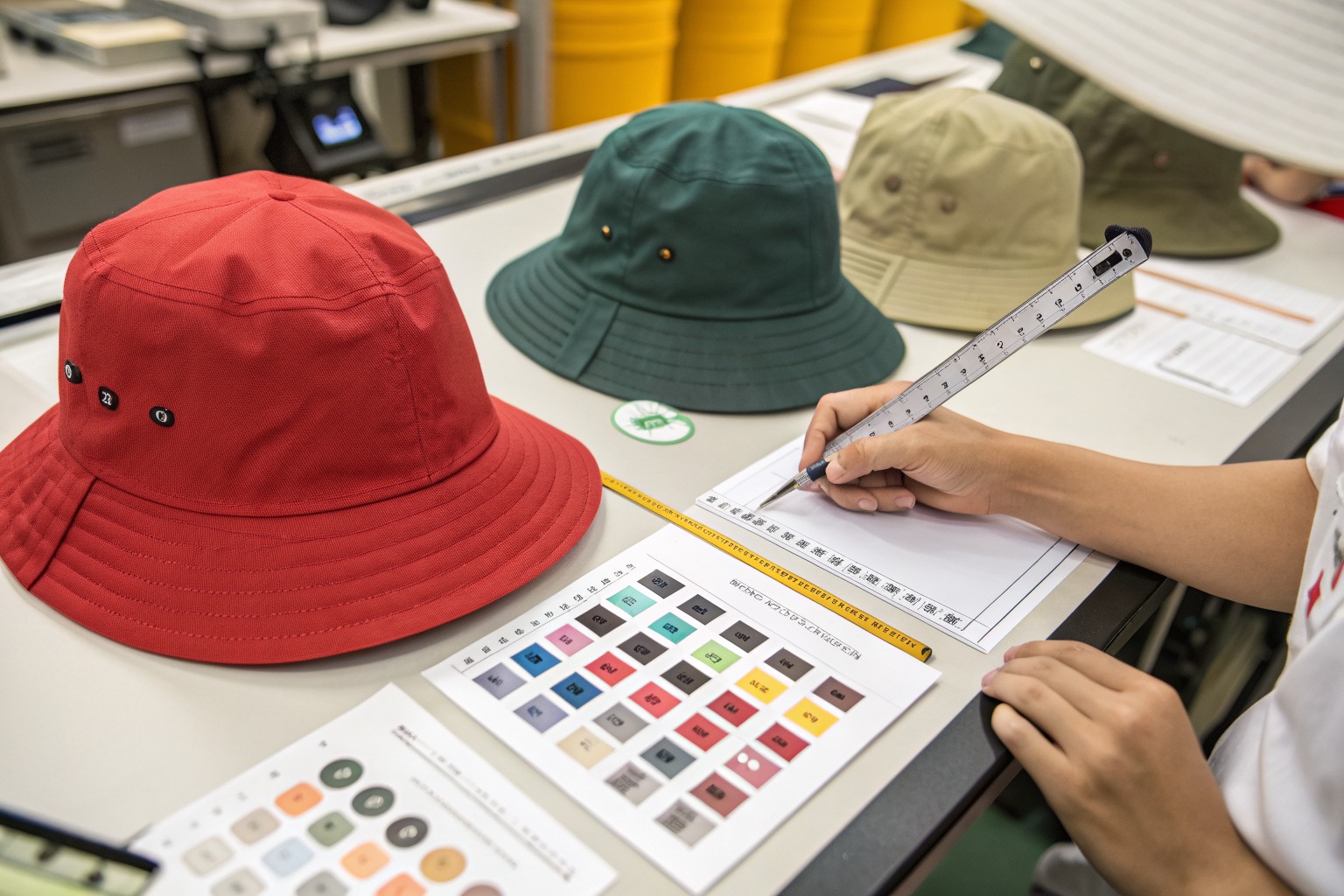 AceAccessory fashion accessories production view for How fast can you produce a sample of a custom printed waterproof bucket hat?