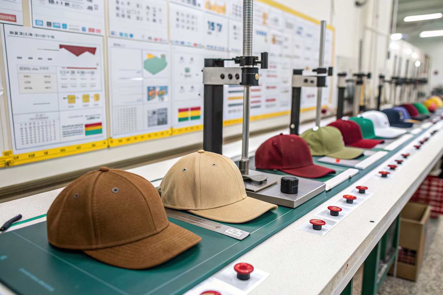 AceAccessory fashion accessories production view for How long does it take to produce custom shaped recycled PET hats?