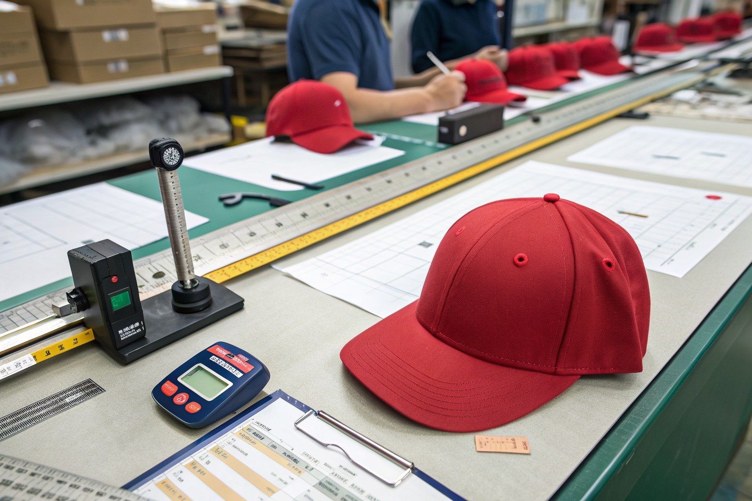 AceAccessory baseball caps production view for Can you produce both flat and curved brim baseball caps for different sports for Overseas Buyers?