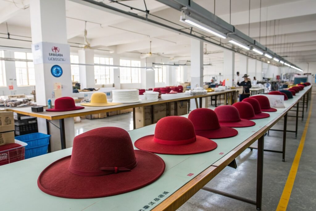 How long does it take to produce custom shaped wool felt hats for winter?