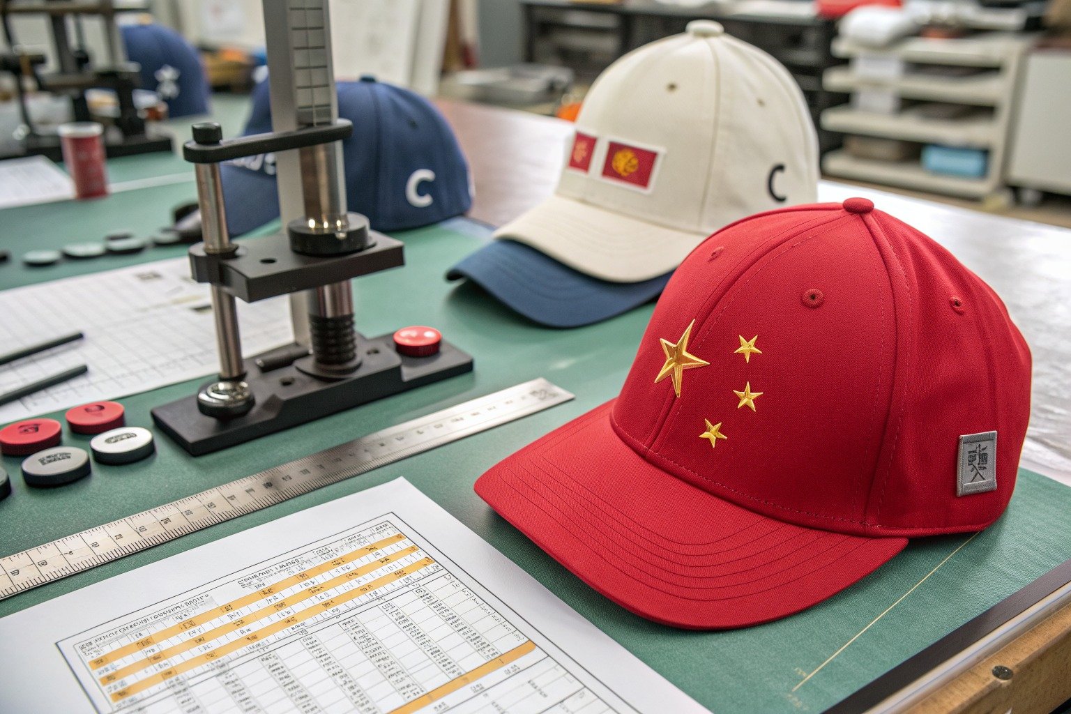 AceAccessory baseball caps production view for What should Amazon private label sellers check before ordering custom baseball caps with MOQ planning?